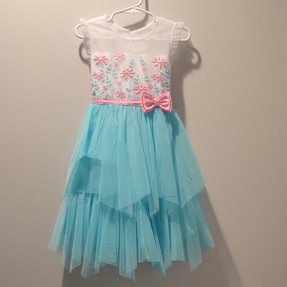 Jona Michelle White and Blue Floral Dress